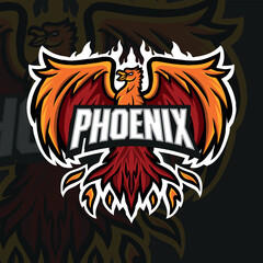 Vector Phoenix gamer mascot logo template for sport bussiness and gaming