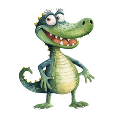 Obraz premium Colorful Watercolor Illustration of an Alligator