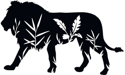 Leo - Floral Animals Vector, Cut Stencil, Laser Cut