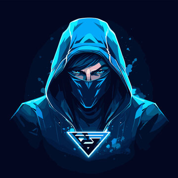 Esport vector logo hacker, hacker icon, hacker head, vector, sticker