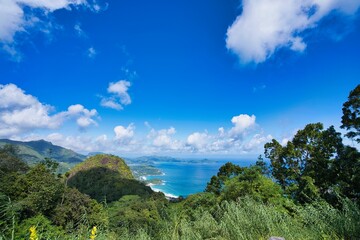 Breath taking view point at the tea factory area on Mahe island, Seychelles 