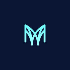 Letter M Line Logo Design. M Icon Design