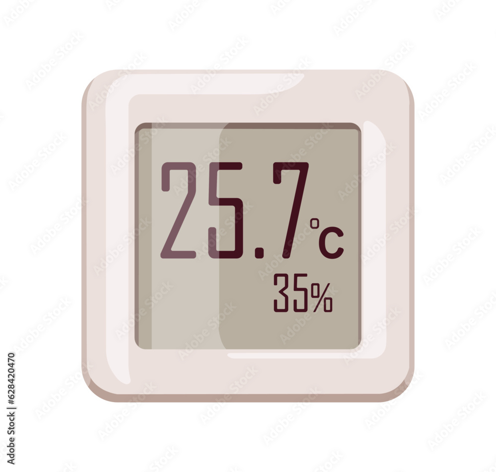 Aufkleber temperature and air humidity sensor. digital electronic device with screen, display. measurement too