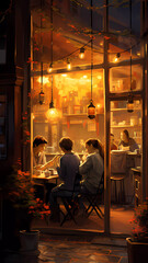 Obraz na płótnie Canvas interior of a cafe