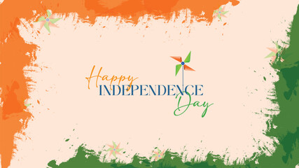 Illustration of tricolour banner with Indian flag for 76th Independence Day of India on 15th August