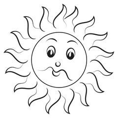 Cute Sun Art. Happy Sun for print. Smiling Sun vector illustration use as card, sticker or T Shirt