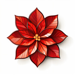 Fototapeta premium red christmas poinsettia isolated on white - generative ai