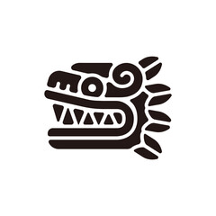 Quetzalcoatl icon.Flat silhouette version.