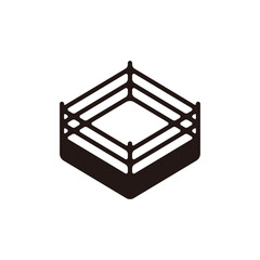 Boxing ring icon.Flat silhouette version.