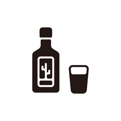 Tequila icon.Flat silhouette version.
