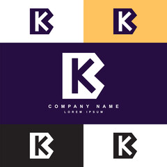 k letter logo template and color palette, logo for company