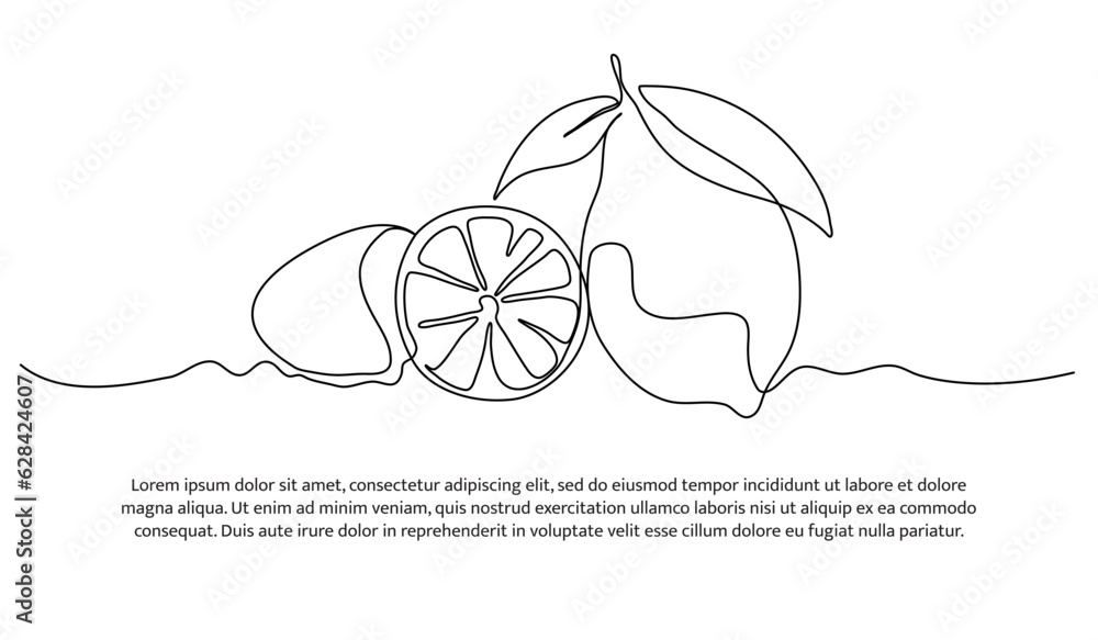Poster banana one continuous line design. fruits symbol design concept. decorative elements drawn on a whit