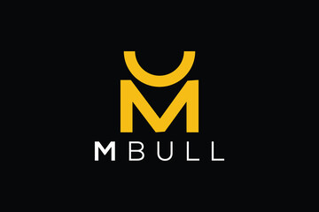 Trendy and Professional letter M bull head logo design vector template