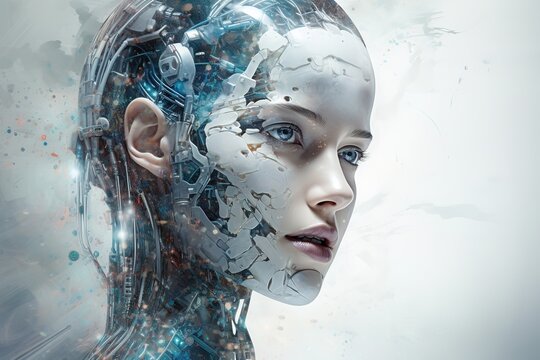 artificial intelligence in the image of a girl, technologies of the future. Generative AI