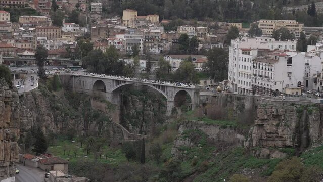 Old buildings on the canyon North Africa Constantine Algeria