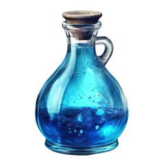 blue potion isolated on transparent background cutout