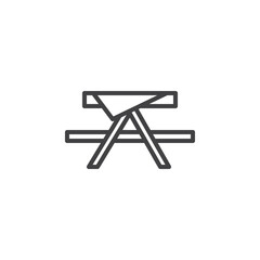 Picnic table line icon