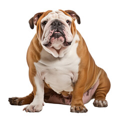 Obraz premium english bulldog puppy isolated on transparent background cutout