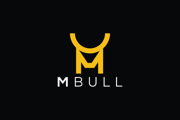 Trendy and Professional letter M bull head logo design vector template