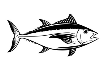 Tuna fish silhouette isolated. vector illustration
