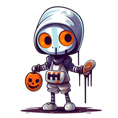 Obraz na płótnie Canvas halloween cute cartoon character style generative AI.