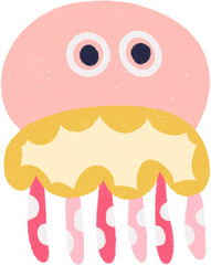 Cute Marine Life Cartoon Hand drawn Illustration