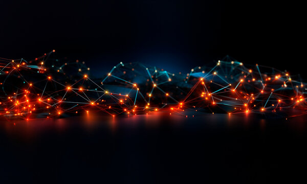 Fractales - Redes neuronales - Conexiones computacionales - Fondo tecnolog&iacute;a con nodos conectados