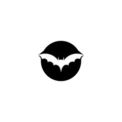 Bat illustration logo template flat design isolated on white background