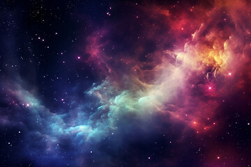 Space galaxy fantastic scenes with nebula, science abstract background.