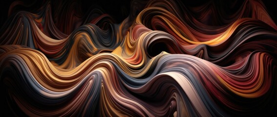 Colorful curved waves background