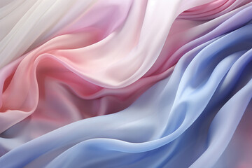 Obraz premium abstract fabric wave silk smooth pastel colours background. generations ai