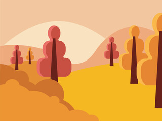 illustration autumn landscape