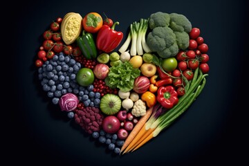 Heart of fruits and vegetables