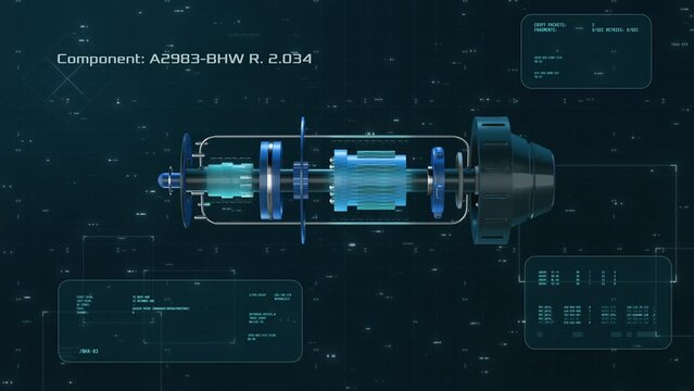 Cad futuristic interface, computer aided design concept, mechanical component project, engineering computer drawing (3d render)
