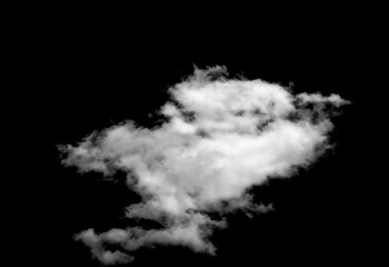 Set of white clouds or fog for design isolated on black background.	
