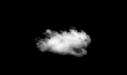 Set of white clouds or fog for design isolated on black background.	
