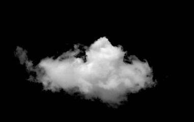 Set of white clouds or fog for design isolated on black background.	
