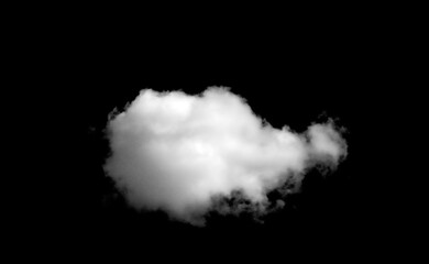 Set of white clouds or fog for design isolated on black background.	
