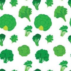 Seamless pattern bright vegetables and herbs