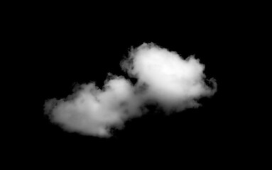 Set of white clouds or fog for design isolated on black background.	

