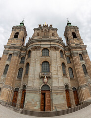 Facade of Saint Martin's Basilica in Weingarten. Former main church of Weingarten abbey