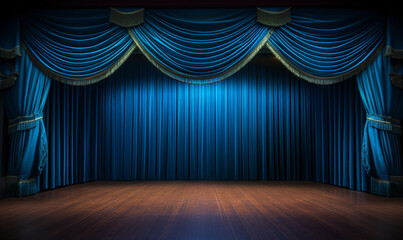Fototapeta premium blue stage curtains