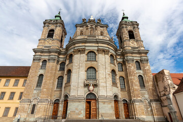 Fototapeta premium Facade of Saint Martin's Basilica in Weingarten. Former main church of Weingarten abbey