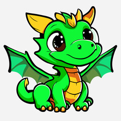 Obraz premium mascot of green dragon