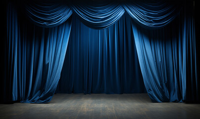 Fototapeta premium blue stage curtains