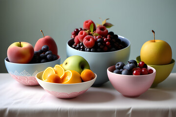 Fruits in a pretty bowl full of sunlight.
Generative AI