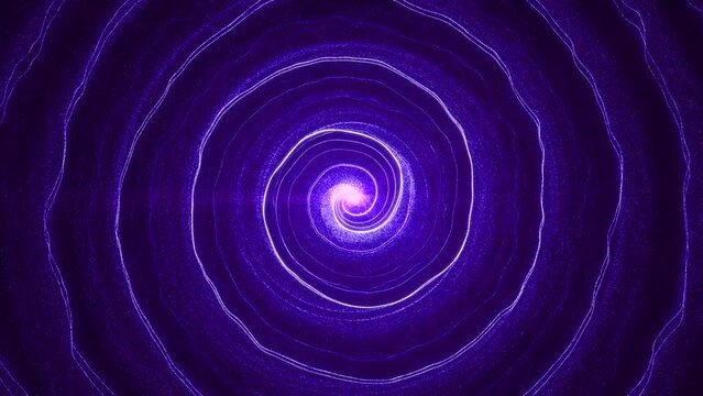 abstract surreal animated glowing purple vortex spiral backdrop, 4k seamless loop background