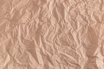 Beautiful beige, light brown crumpled paper background for your product presentation. An empty template. space for text.