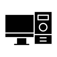 gaming pc icon or logo isolated sign symbol vector illustration - high quality black style vector icons