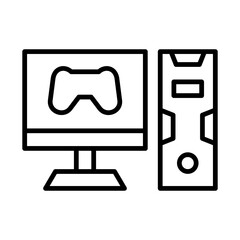 gaming pc icon or logo isolated sign symbol vector illustration - high quality black style vector icons